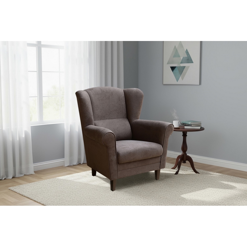 Spārnu krēsls GALA, tumši brūns