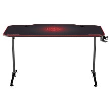 Spēļu galds 140 x 66 cm melns/sarkans