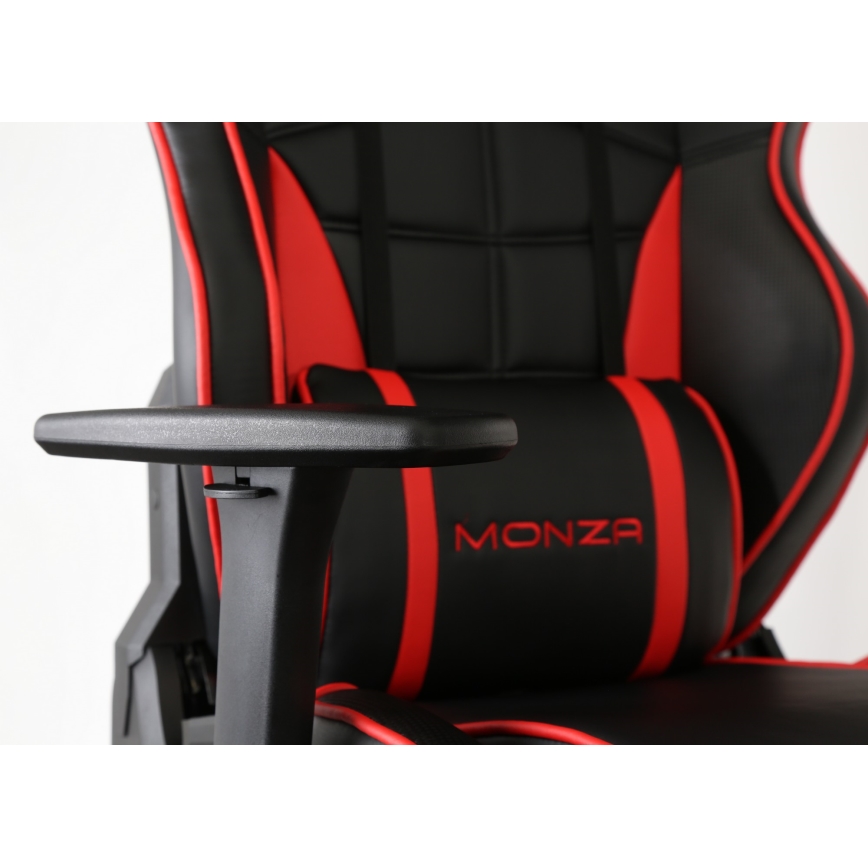 Spēļu krēsls VARR Monza melns/sarkans