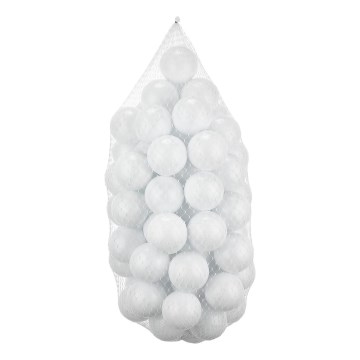 Spēļu plastmasas bumbiņas 50 gab. diametrā 7 cm baltas