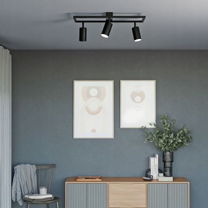 Spot gaismeklis 3xGU10/30W/230V melns