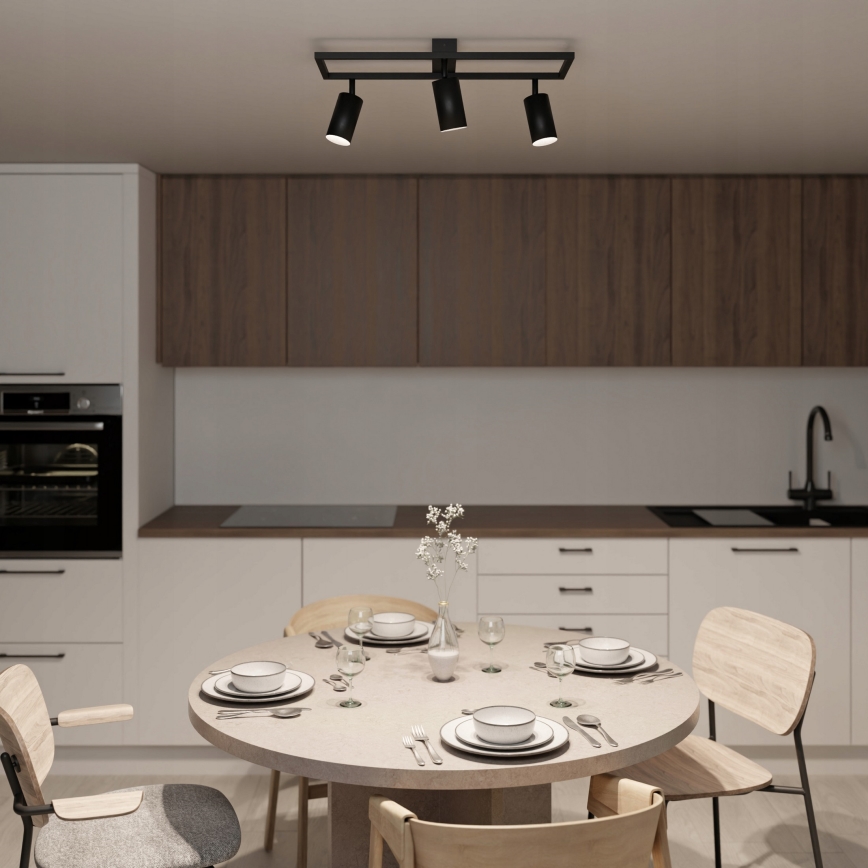 Spot gaismeklis 3xGU10/30W/230V melns