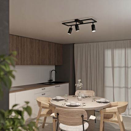 Spot gaismeklis 3xGU10/30W/230V melns