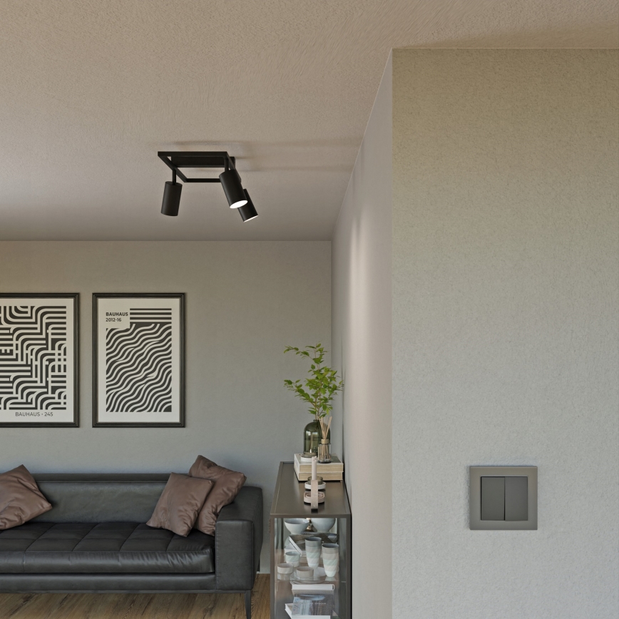 Spot gaismeklis 3xGU10/30W/230V melns