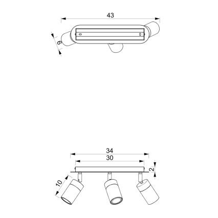 Spot gaismeklis JOKER 3xGU10/25W/230V zaļš/zelts