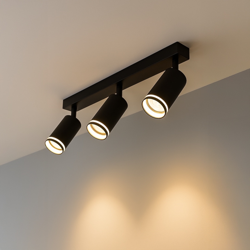 Spot gaismeklis PIPE 3xGU10/10W/230V melns
