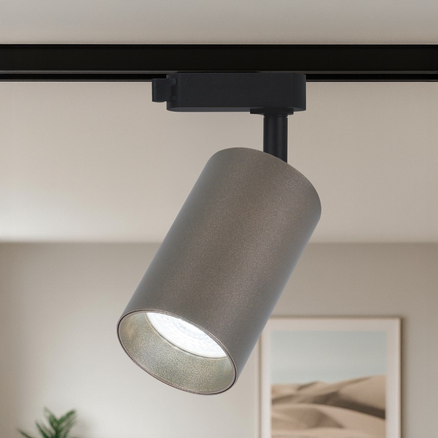 Spot gaismeklis vienfāzes sliedes sistēmai PIPE 1xGU10/10W/230V brūns