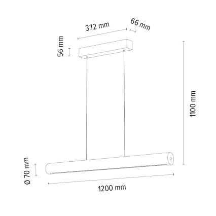 LED Aptumšojama lustra ar auklu CONOR LED/34,5W/230V ozols – FSC sertificēts