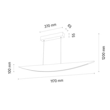 LED Aptumšojama lustra ar auklu DUBAI LED/14W/230V ozols – FSC sertificēts