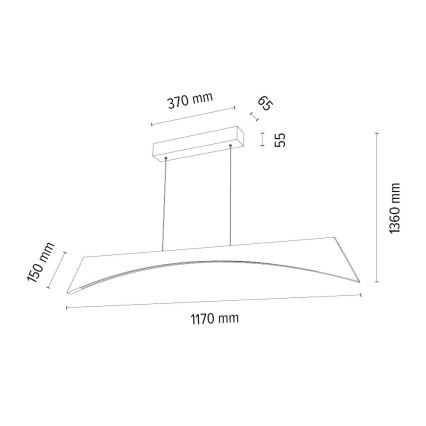 LED Aptumšojama lustra ar auklu ZIAD LED/14W/230V ozols – FSC sertificēts