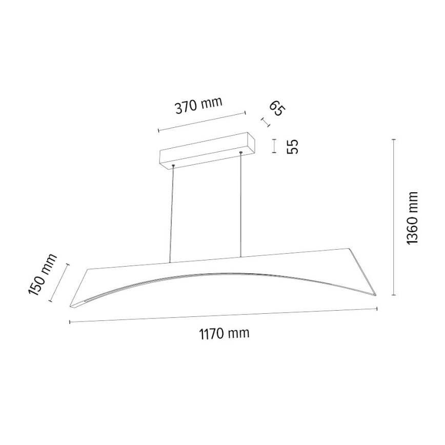 LED Aptumšojama lustra ar auklu ZIAD LED/14W/230V ozols – FSC sertificēts