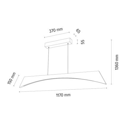 LED Aptumšojama lustra ar auklu ZIAD LED/14W/230V ozols – FSC sertificēts