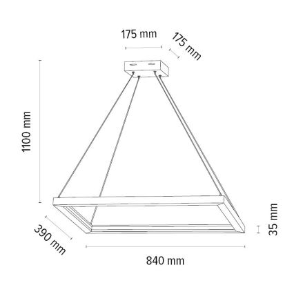 LED Aptumšojama lustra ar auklu LEGNO LED/31,5W/230V ozols – FSC sertificēts