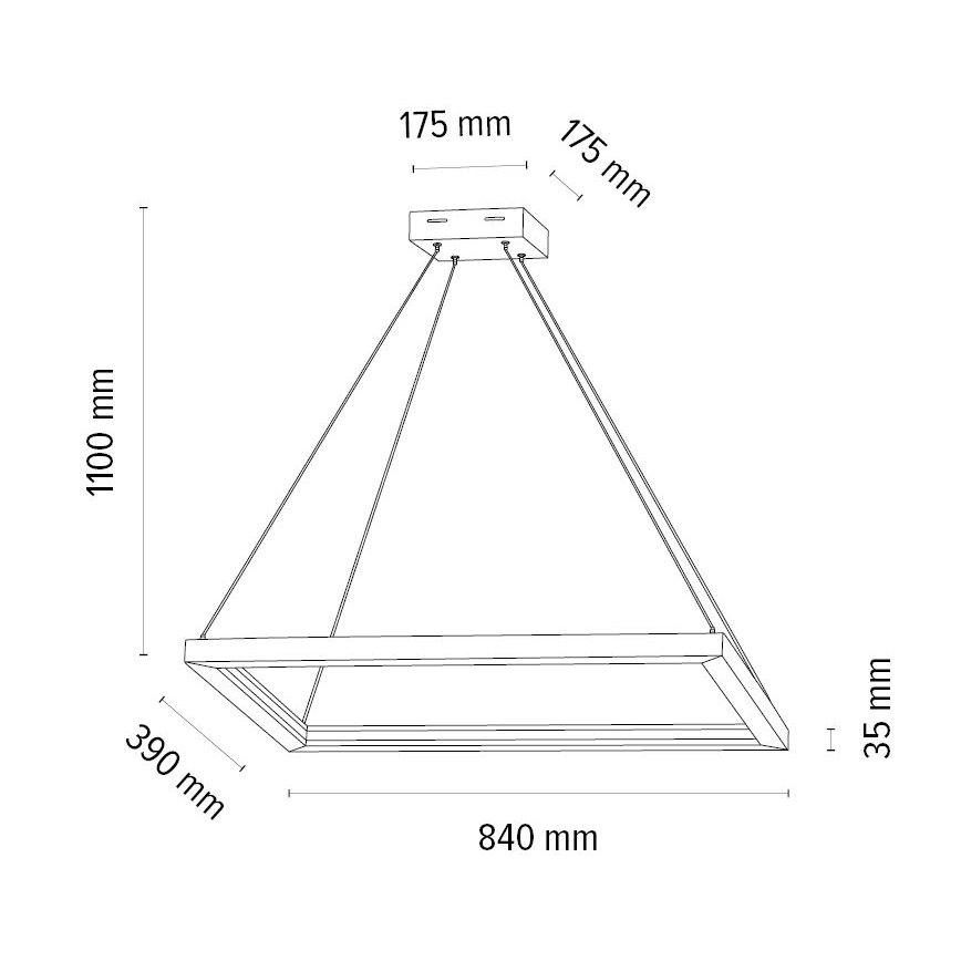LED Aptumšojama lustra ar auklu LEGNO LED/31,5W/230V ozols – FSC sertificēts
