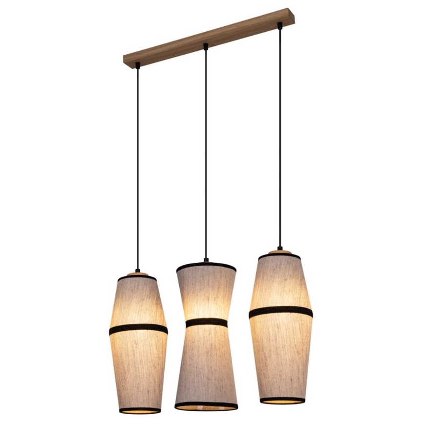 Lustra ar auklu AMIGO 3xE27/25W/230V ozols – FSC sertificēts
