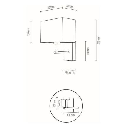 Sienas lampa BOHO 1xE27/25W/230V ozols – FSC sertificēts