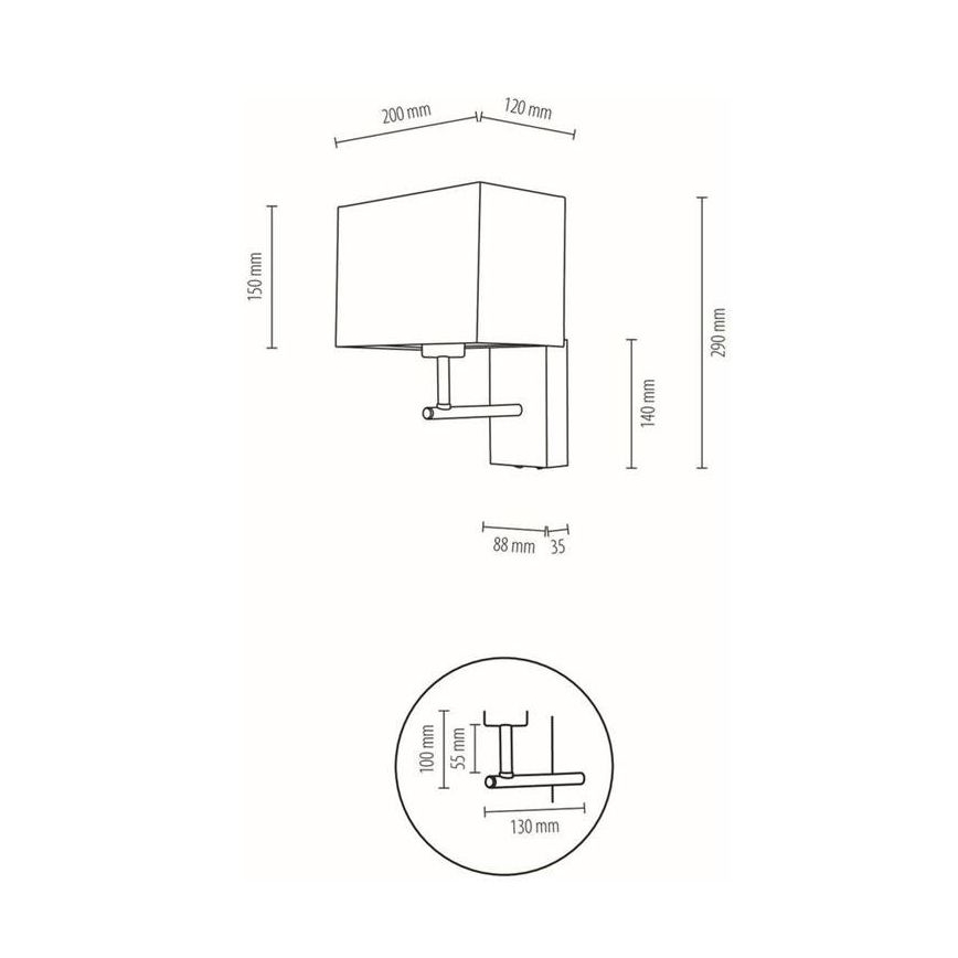 Sienas lampa BOHO 1xE27/25W/230V ozols – FSC sertificēts