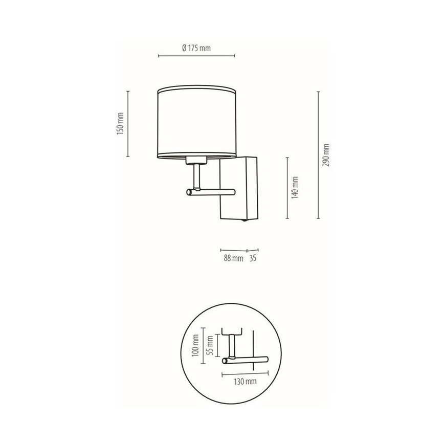 Sienas lampa BOHO 1xE27/25W/230V ozols – FSC sertificēts