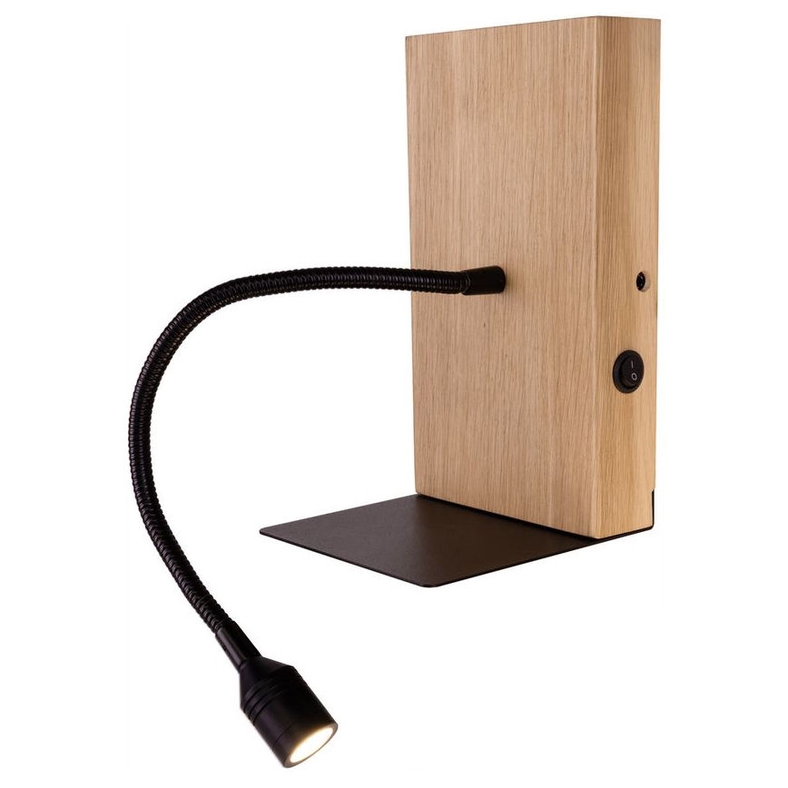 Sienas lampa LECTOR LED/2,5W/230V USB ozols – FSC sertificēts