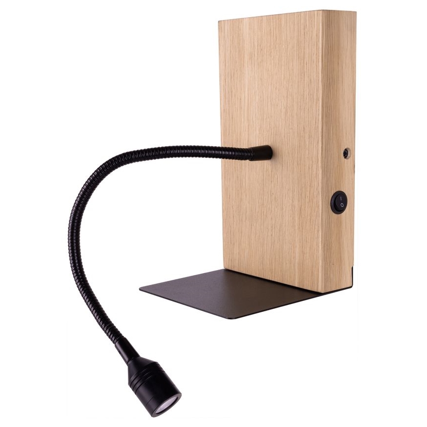 Sienas lampa LECTOR LED/2,5W/230V USB ozols – FSC sertificēts