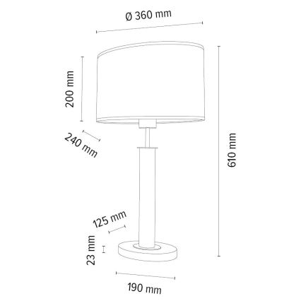 Galda lampa MERCEDES 1xE27/40W/230V 60 cm brūna/ozols – FSC sertificēts