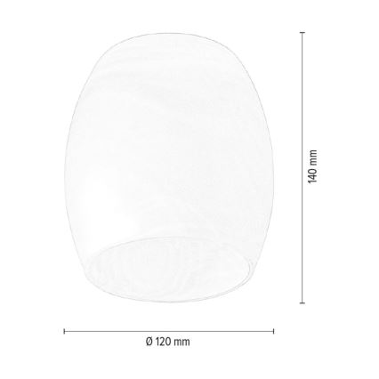 Rezerves abažūrs lustrai un sienas lampai PISA E27 d. 12 cm balta