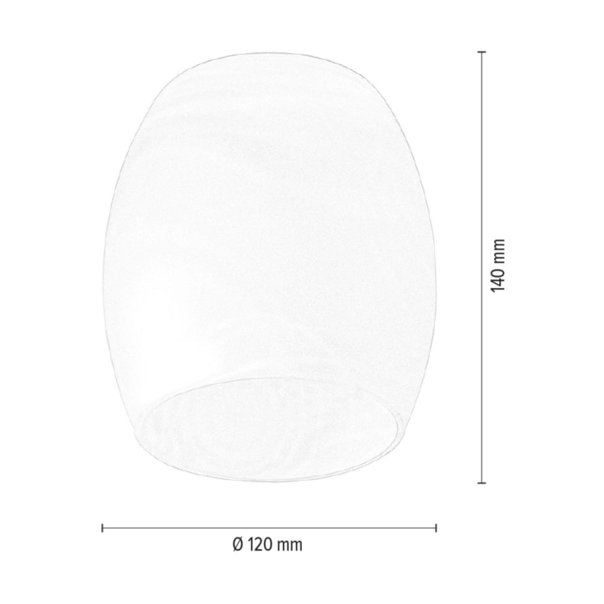 Rezerves abažūrs lustrai un sienas lampai PISA E27 d. 12 cm balta