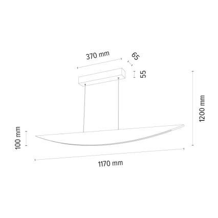 LED Aptumšojama lustra ar auklu DUBAI LED/14W/230V ozols