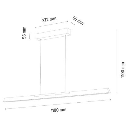 LED Aptumšojama lustra ar auklu JONAS LED/16,5W/230V ozols