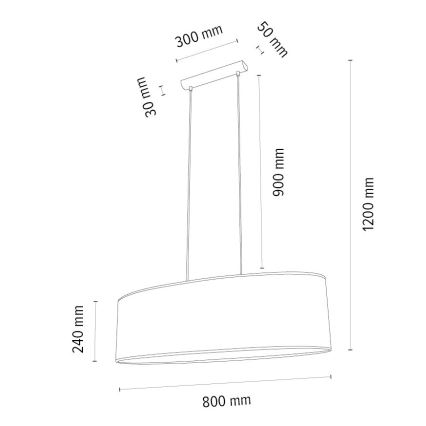 Lustra ar auklu MERCEDES 2xE27/40W/230V balta/ozols – FSC sertificēts