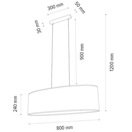 Lustra ar auklu MERCEDES 2xE27/40W/230V brūna/ozols – FSC sertificēts