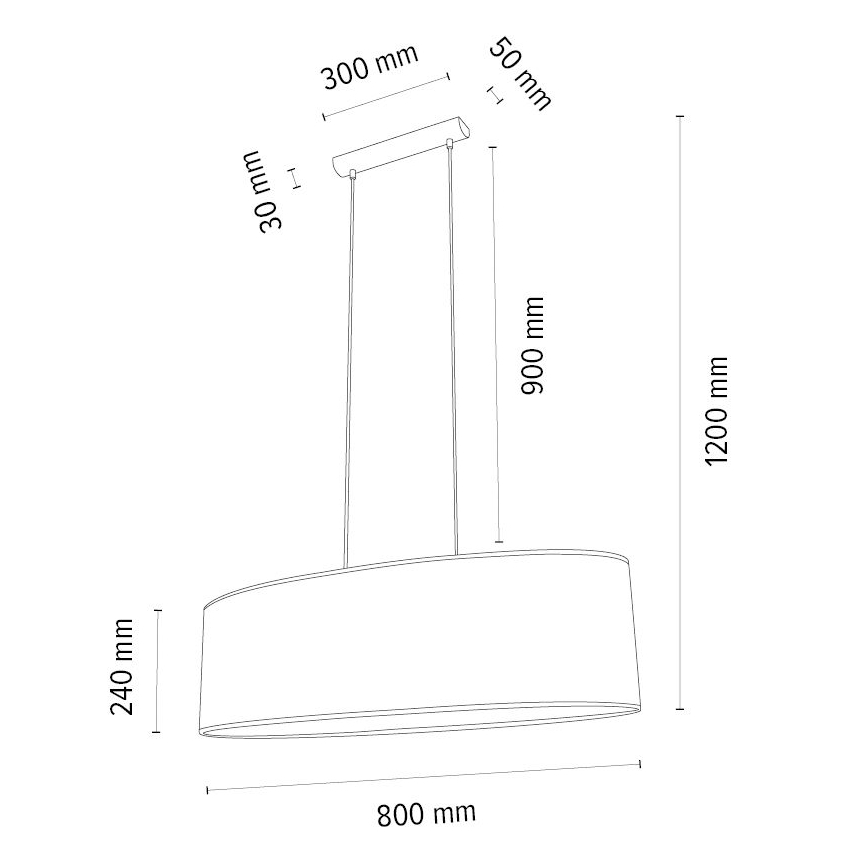 Lustra ar auklu MERCEDES 2xE27/40W/230V brūna/ozols