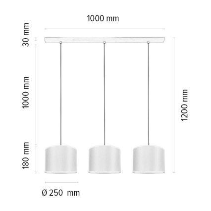 Lustra ar auklu BENITA 3xE27/40W/230V brūna/ozols – FSC sertificēts