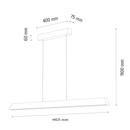 LED Aptumšojama lustra ar auklu DEROTT 3xLED/14W/230V ozolkoks – FSC sertificēts