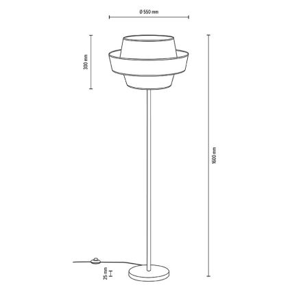 Grīdas stāvlampa PRETO GOLD 1xE27/60W/230V - FSC sertifikāts