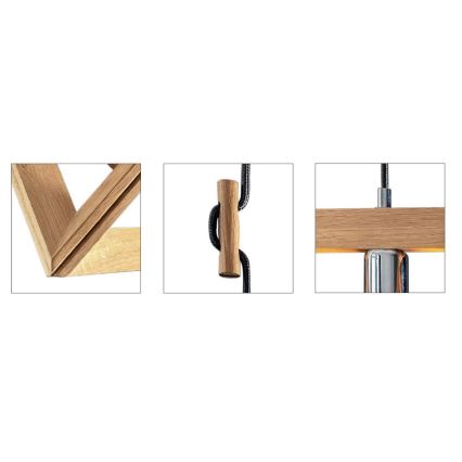 Lustra ar auklu TRIGONON 1xE27/60W/230V matēts ozols