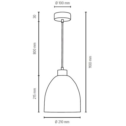 Lustra ar auklu ALESSANDRO 1xE27/60W/230V ozols - FSC sertifikāts