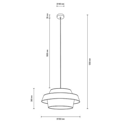 Lustra ar auklu PRETO GOLD 1xE27/60W/230V