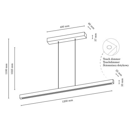 LED Aptumšojama lustra ar auklu SMAL LED/18W/230V ozols - FSC sertifikāts