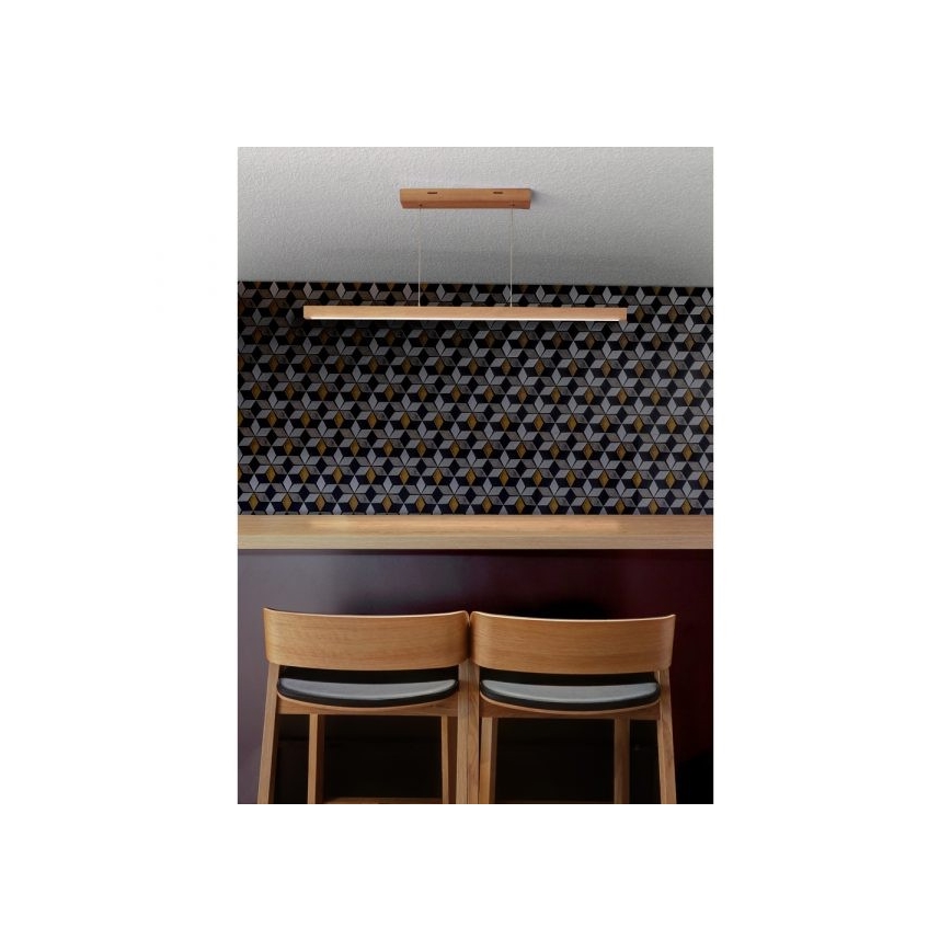 LED lustra ar regulējamu spilgtumu uz troses SMAL LED/18W/230V ozols