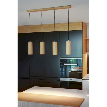 LED Lustra ar auklu PIPE 4xGU10/5W/230V matēts ozols