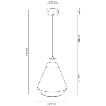 Lustra ar auklu 1xE27/60W/230V - FSC sertifikāts