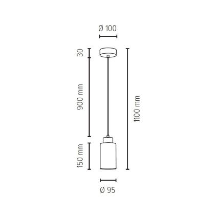 Lustra ar auklu BOSCO 1xE27/60W/230V ozols - FSC sertifikāts