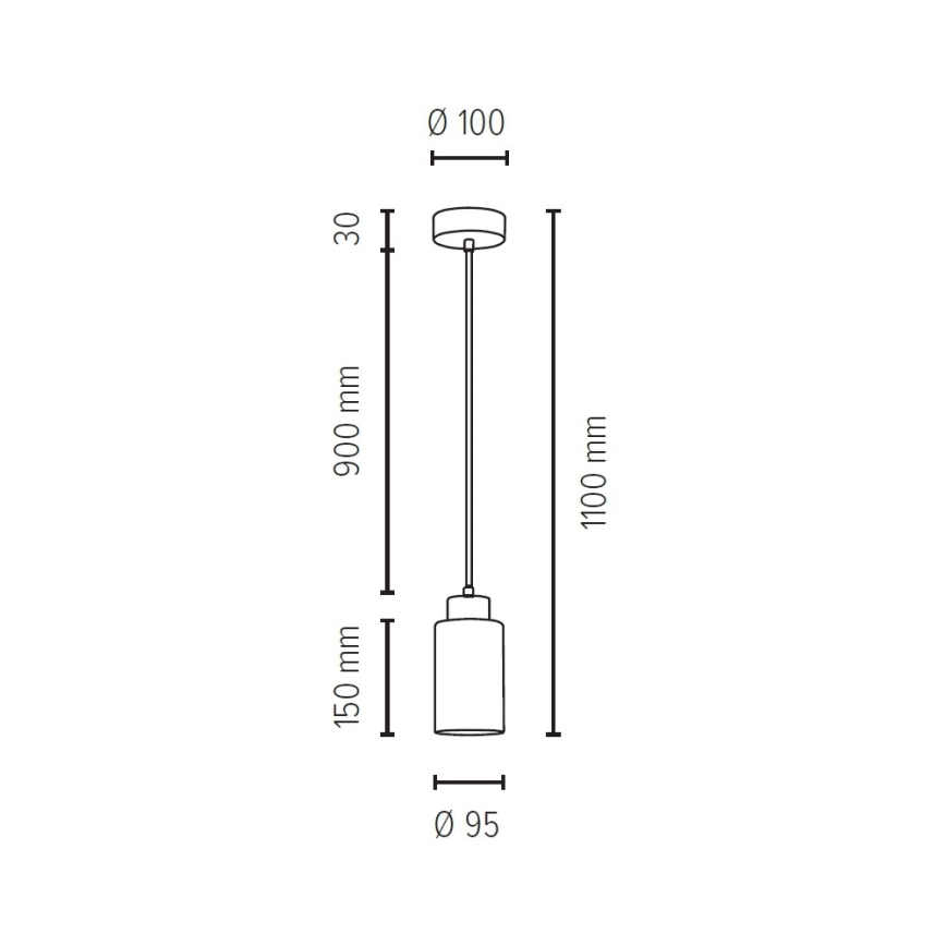 Lustra ar auklu BOSCO 1xE27/60W/230V ozols - FSC sertifikāts