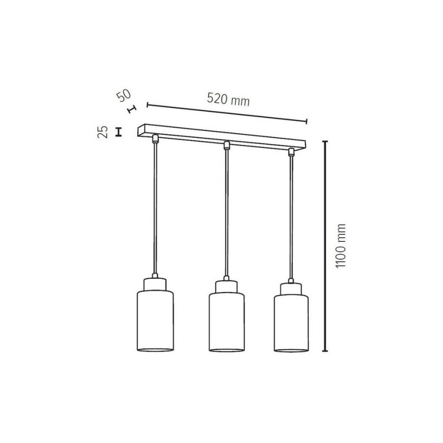 Lustra ar auklu BOSCO 3xE27/60W/230V