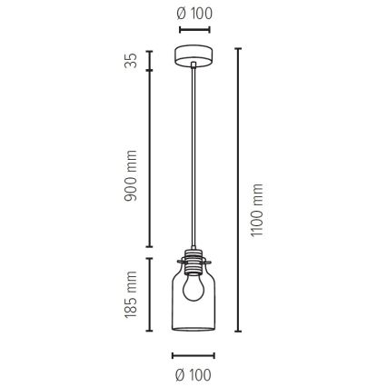 Lustra ar auklu ALESSANDRO 1xE27/60W/230V, ozolkoks - FSC sertifikāts