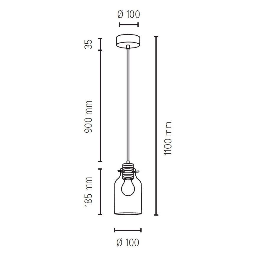 Lustra ar auklu ALESSANDRO 1xE27/60W/230V, ozolkoks - FSC sertifikāts