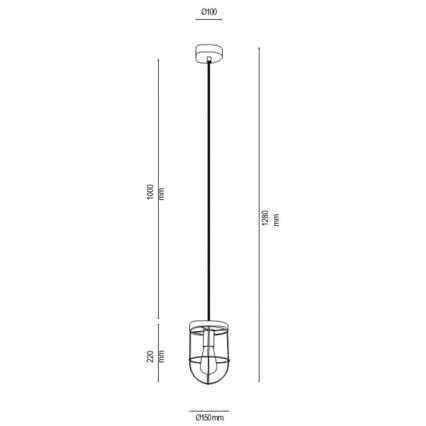 Lustra ar auklu NETUNO 1xE27/60W/230V ozols