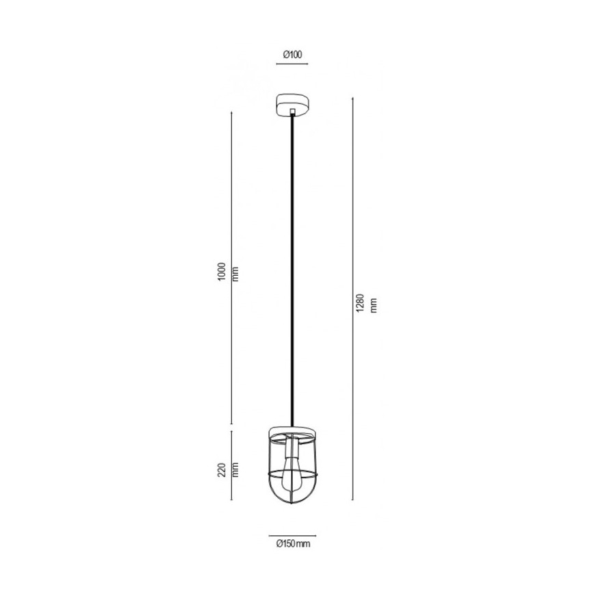Lustra ar auklu NETUNO 1xE27/60W/230V ozols