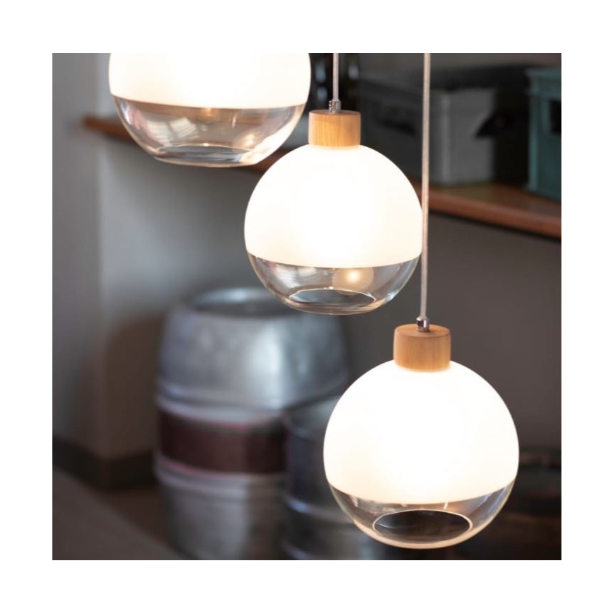 Lustra ar auklu ALESSANDRO 1xE27/60W/230V ozols - FSC sertifikāts